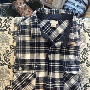 J. Crew Blue and Cream Flannel Shirt